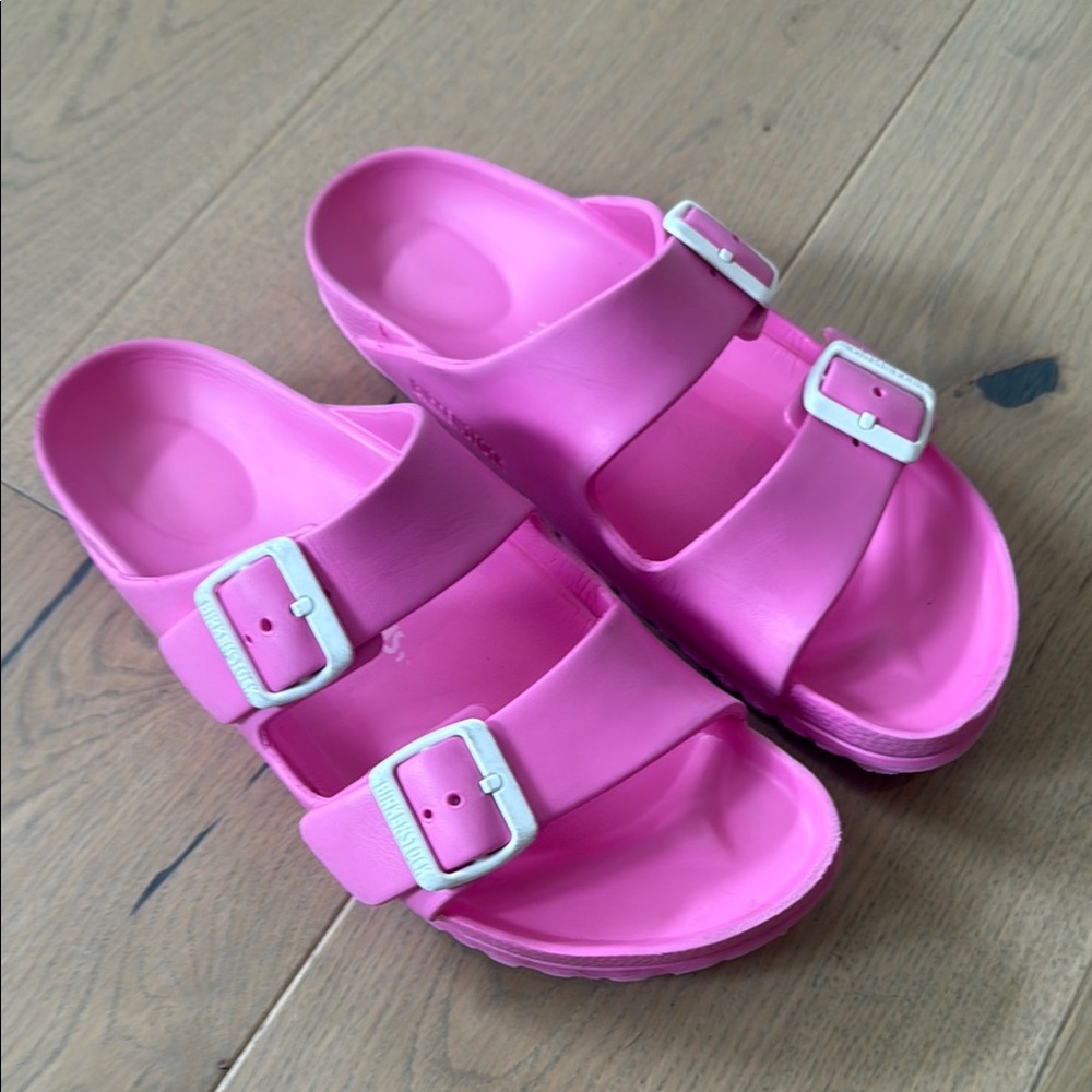 Birkenstock EVA Arizona Pink with White Buckles 39 EU 8 US